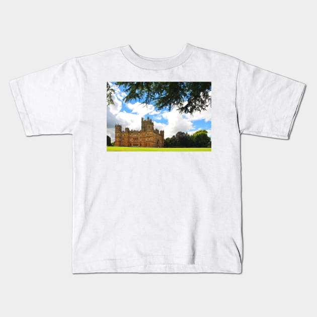 Highclere Castle Downton Abbey Hampshire England Kids T-Shirt by AndyEvansPhotos